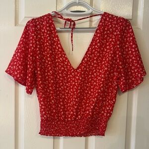 Nine Britton Cidro smocked bottom cropped blouse